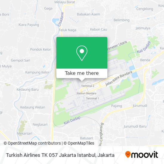 Turkish Airlines TK 057 Jakarta Istanbul map