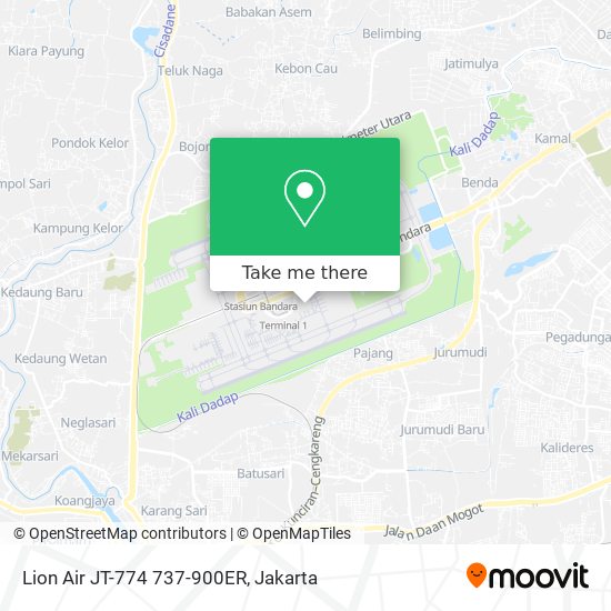 Lion Air JT-774 737-900ER map