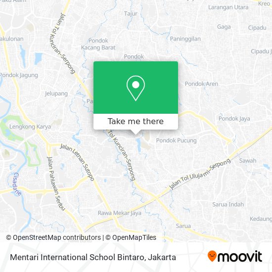 Mentari International School Bintaro map