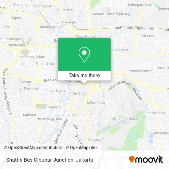 Shuttle Bus Cibubur Junction map