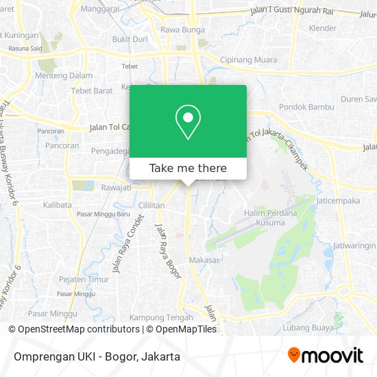 Omprengan UKI - Bogor map