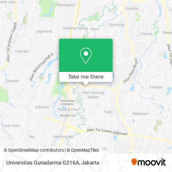 Universitas Gunadarma G216A map