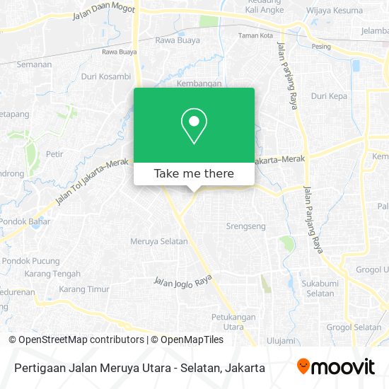 Pertigaan Jalan Meruya Utara - Selatan map