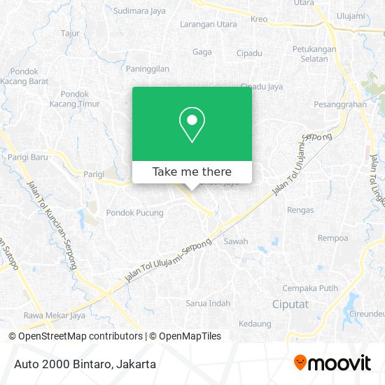 How to get to Auto 2000 Bintaro in Tangerang by Bus or Train?