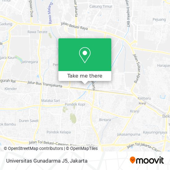 Universitas Gunadarma J5 map