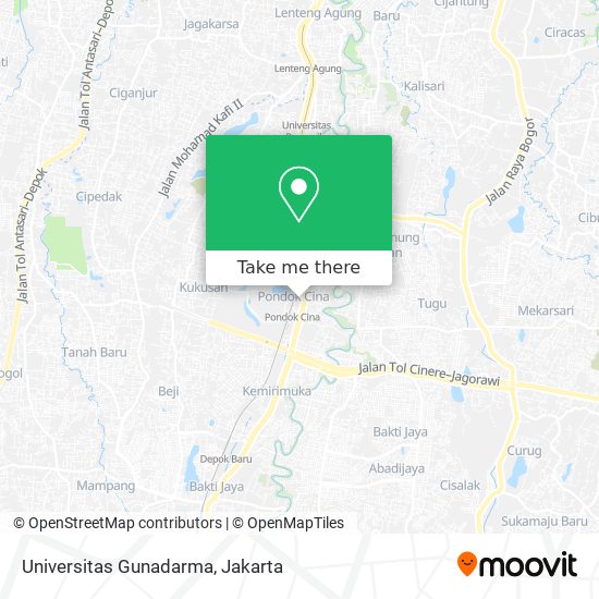 Universitas Gunadarma map