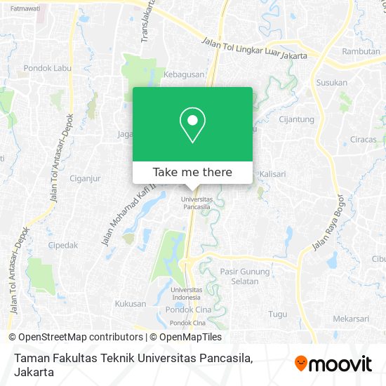 Taman Fakultas Teknik Universitas Pancasila map