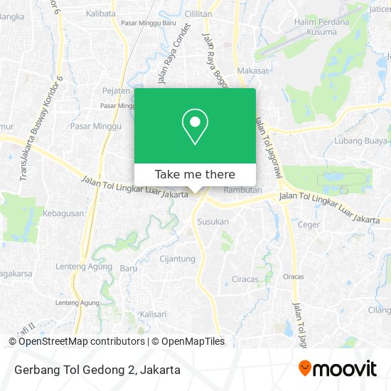 Gerbang Tol Gedong 2 map