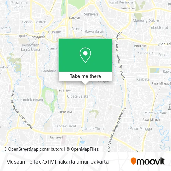 Museum IpTek @TMII jakarta timur map