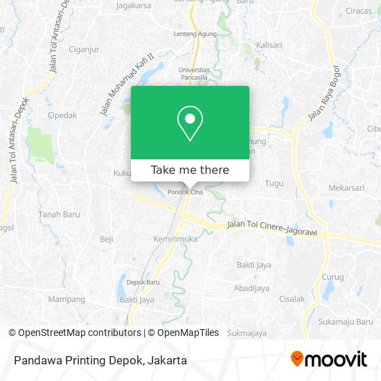 Pandawa Printing Depok map