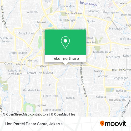 Lion Parcel Pasar Santa map