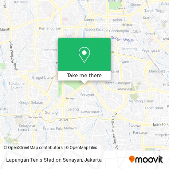 Lapangan Tenis Stadion Senayan map