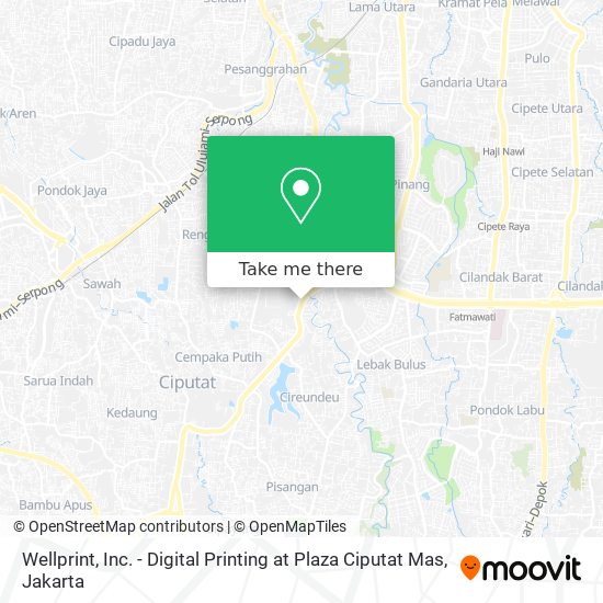 Wellprint, Inc. - Digital Printing at Plaza Ciputat Mas map