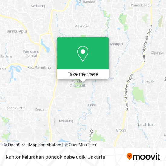 kantor kelurahan pondok cabe udik map