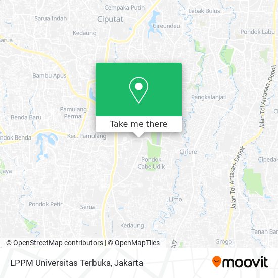 LPPM Universitas Terbuka map