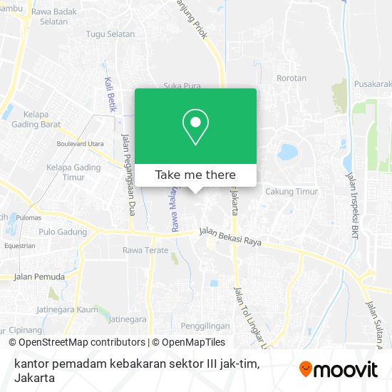 kantor pemadam kebakaran sektor III jak-tim map