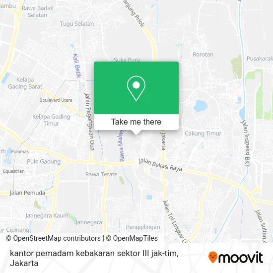 kantor pemadam kebakaran sektor III jak-tim map