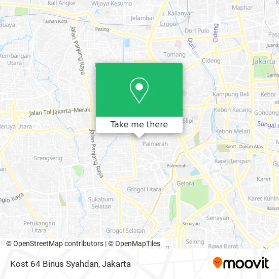 Kost 64 Binus Syahdan map
