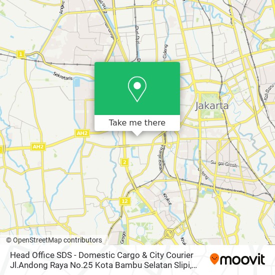 Head Office SDS - Domestic Cargo & City Courier Jl.Andong Raya No.25 Kota Bambu Selatan Slipi map