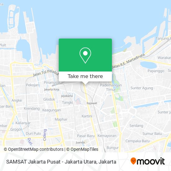 SAMSAT Jakarta Pusat - Jakarta Utara map