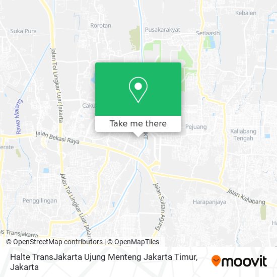 Halte TransJakarta Ujung Menteng Jakarta Timur map