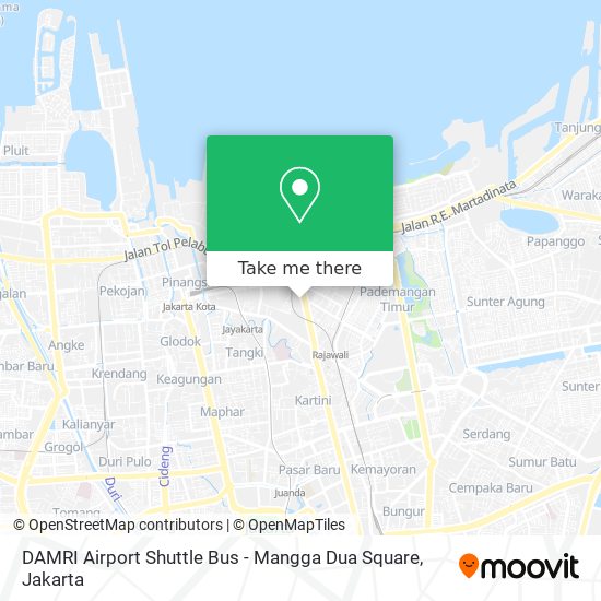 DAMRI Airport Shuttle Bus - Mangga Dua Square map