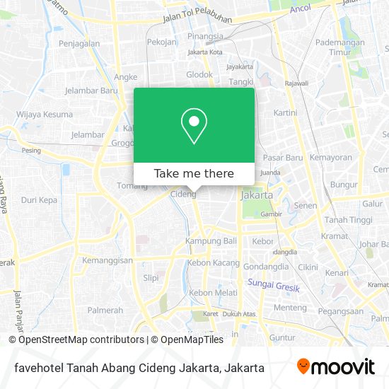 favehotel Tanah Abang Cideng Jakarta map