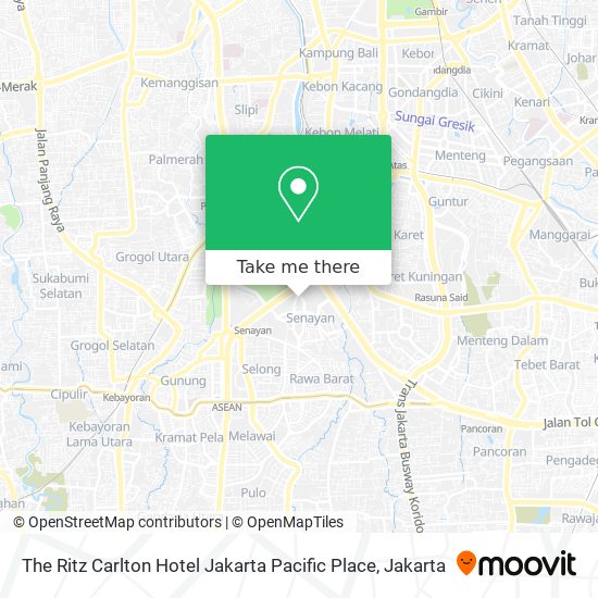 The Ritz Carlton Hotel Jakarta Pacific Place map