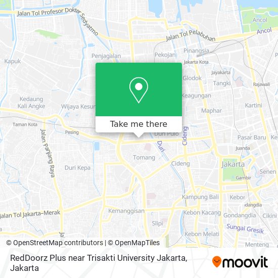 RedDoorz Plus near Trisakti University Jakarta map