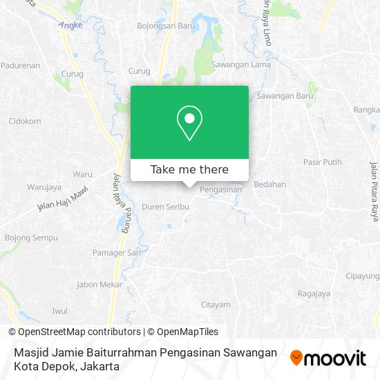 Masjid Jamie Baiturrahman Pengasinan Sawangan Kota Depok map