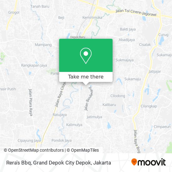 Rera's Bbq, Grand Depok City Depok map