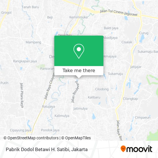 Pabrik Dodol Betawi H. Satibi map