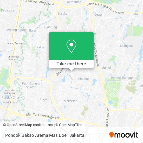 Pondok Bakso Arema Mas Doel map