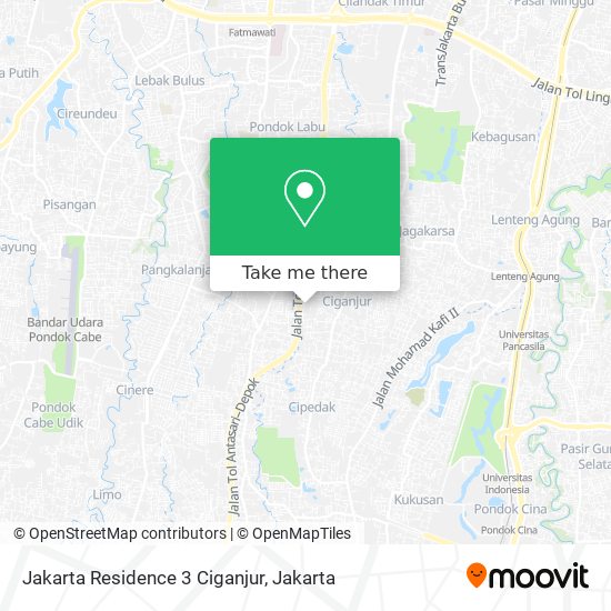 Jakarta Residence 3 Ciganjur map