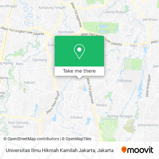 Universitas Ilmu Hikmah Kamilah Jakarta map