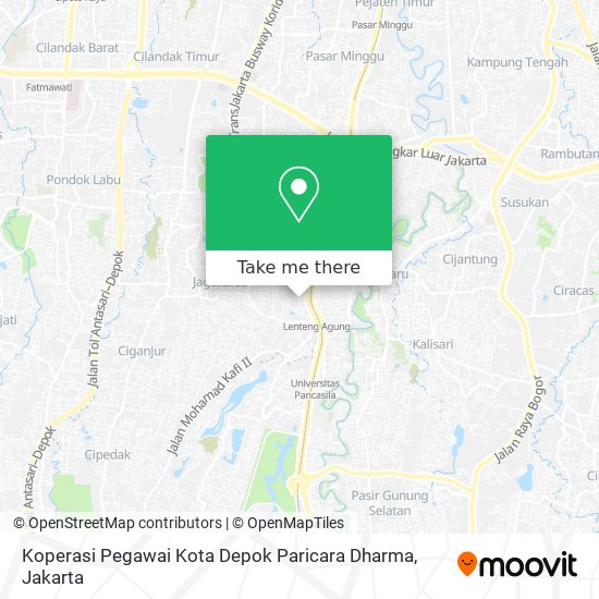 Koperasi Pegawai Kota Depok Paricara Dharma map