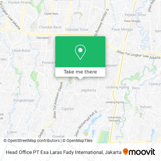 Head Office PT Esa Laras Fady International map