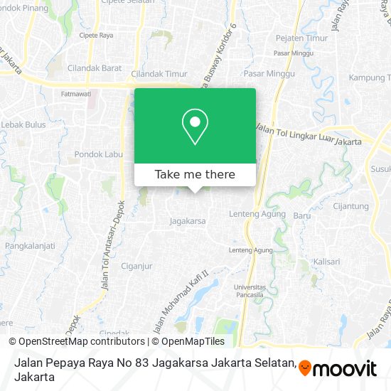 Jalan Pepaya Raya No 83 Jagakarsa Jakarta Selatan map