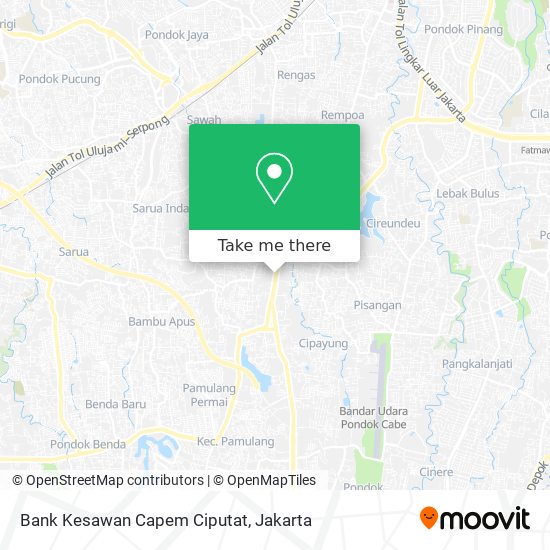 Bank Kesawan Capem Ciputat map