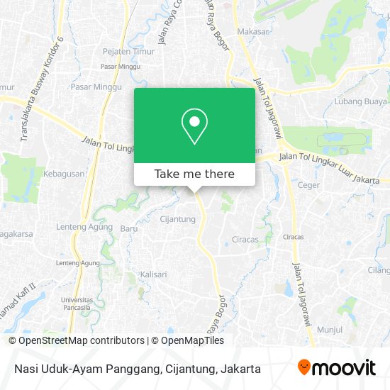 Nasi Uduk-Ayam Panggang, Cijantung map