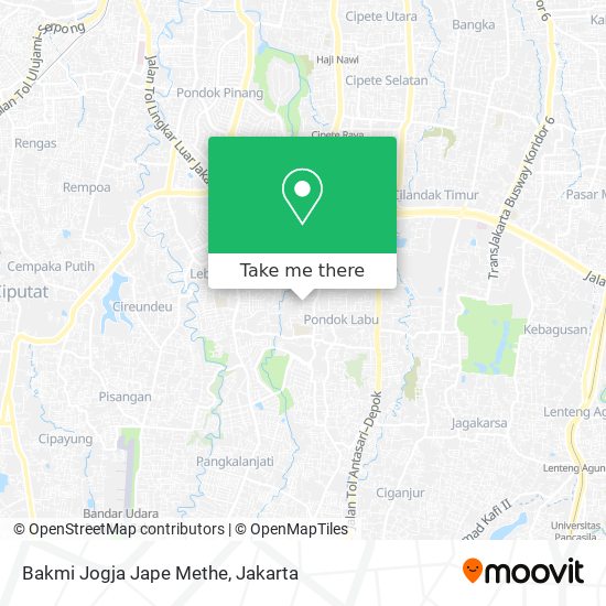 Bakmi Jogja Jape Methe map