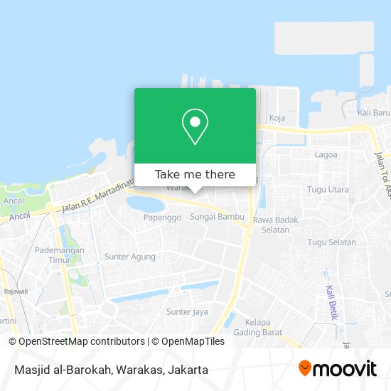 Masjid al-Barokah, Warakas map