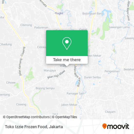 Toko Izzie Frozen Food map