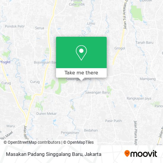 Masakan Padang Singgalang Baru map