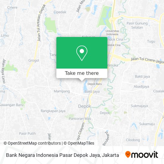 Bank Negara Indonesia Pasar Depok Jaya map