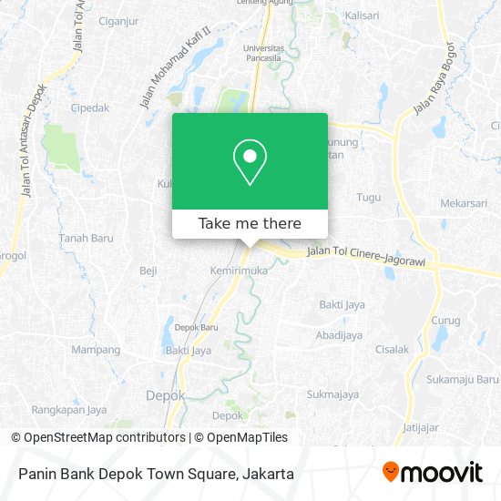 Panin Bank Depok Town Square map