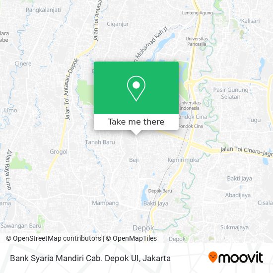 Bank Syaria Mandiri Cab. Depok UI map