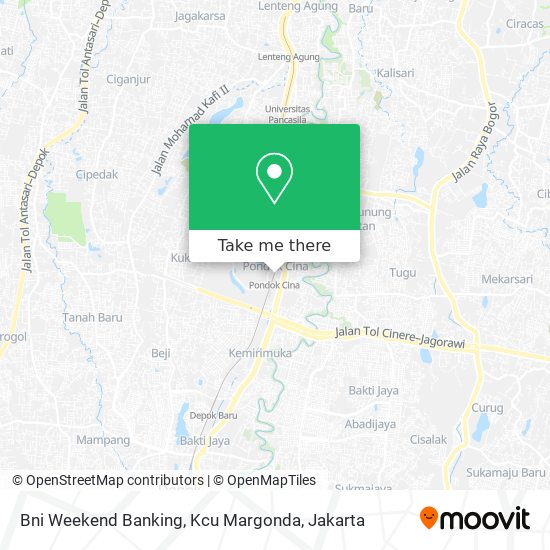 Bni Weekend Banking, Kcu Margonda map
