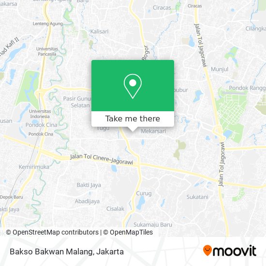 Bakso Bakwan Malang map