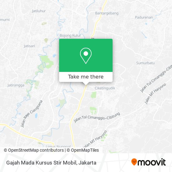 Gajah Mada Kursus Stir Mobil map